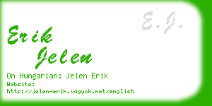 erik jelen business card